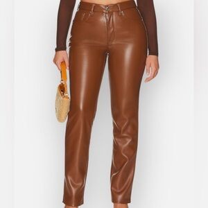 NWT: GOOD AMERICAN- BETTER TGAN LEATHER GOOD ICON PANTS
